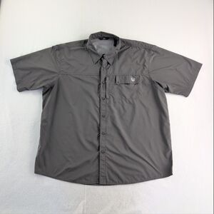 Wrangler Fishing Button Down Dark Grey Men's 2XL Chest Zipper Pocket